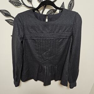 J.Crew‎ 100% Wool Grey Pleated Blouse - Size 4